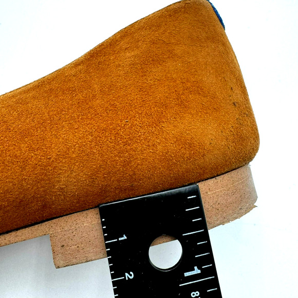 CHATELLES PARIS Womens 10 Tan Brown Isidore Camel Suede Slip On Flat Shoes Puff - Picture 7 of 7
